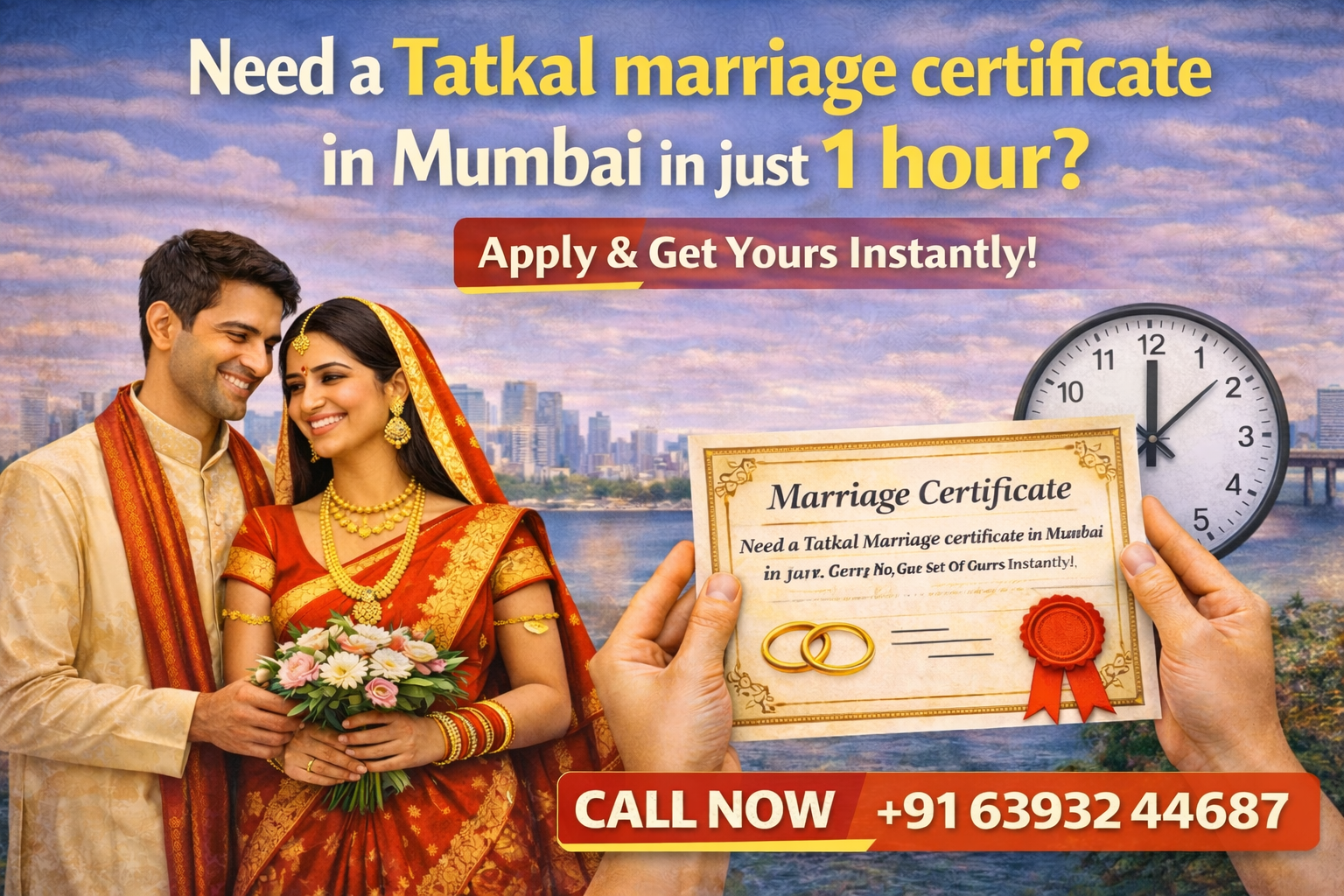Need a Tatkal marriage certificate in Mumbai in just 1 hour​